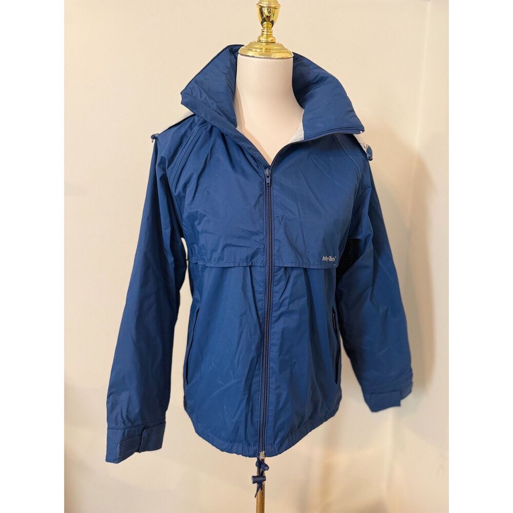 Vintage 90s Helly Hansen G322 Helly-Tech Blue Hooded Rain Jacket Women’s S